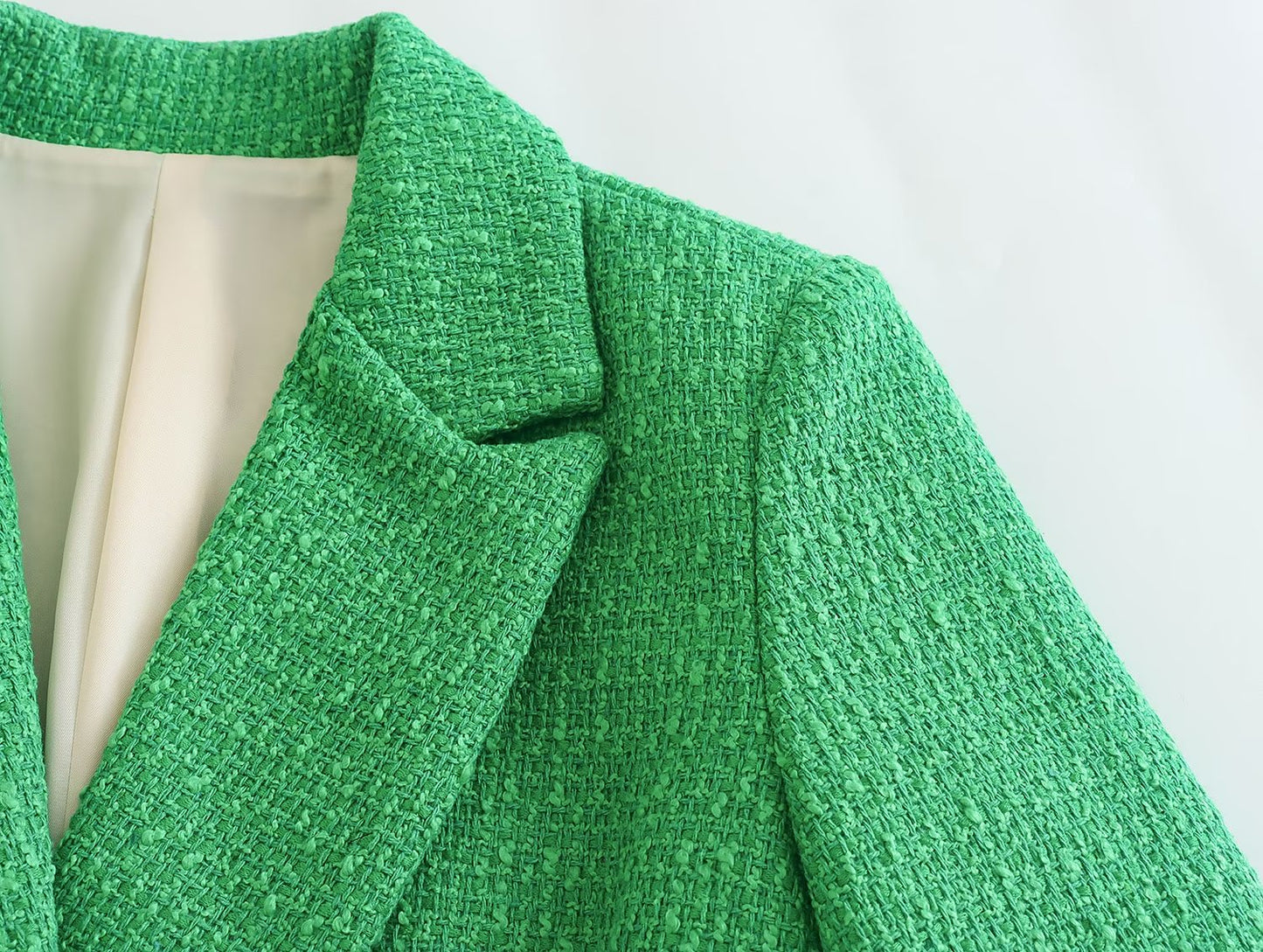 Urban Casual Women Textured Double Breasted Blazer