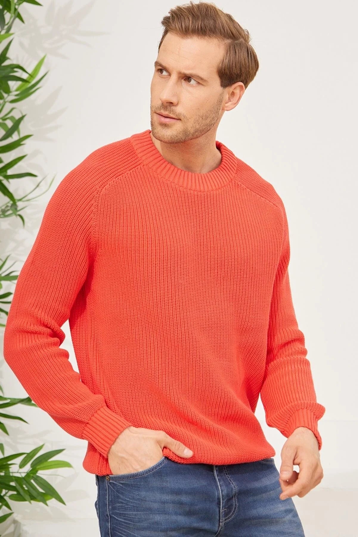 Men's Crew Neck Thessaloniki Knitted Cotton Knitwear Sweater