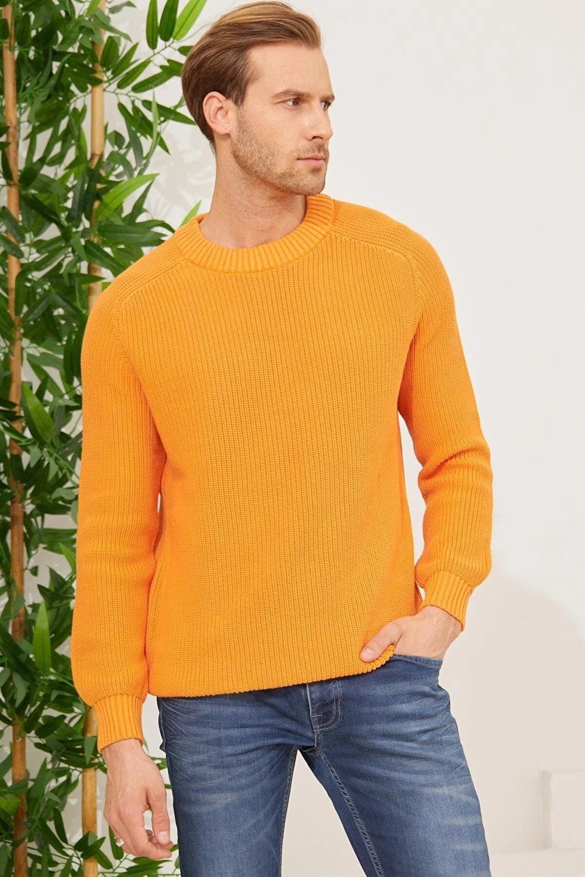 Men's Crew Neck Thessaloniki Knitted Cotton Knitwear Sweater