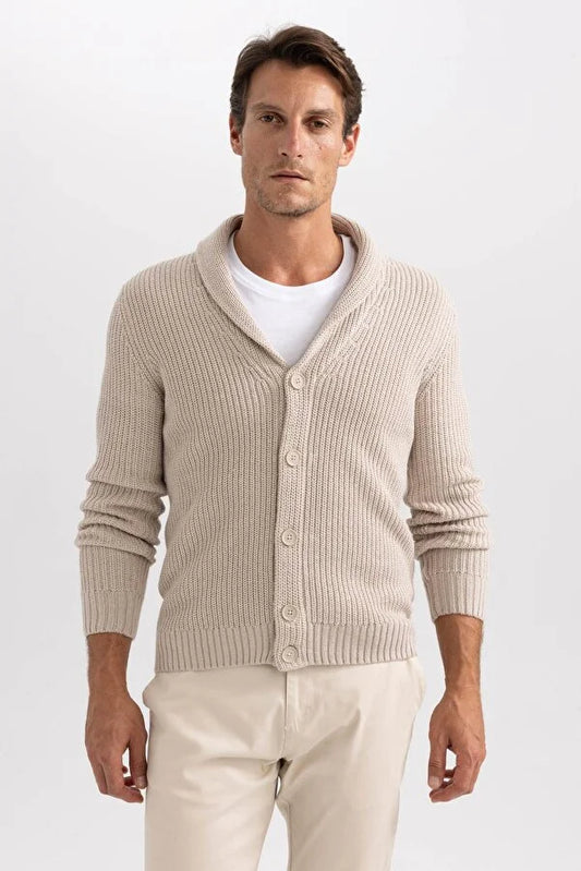Standard Fit Shawl Collar Knitwear Cardigan