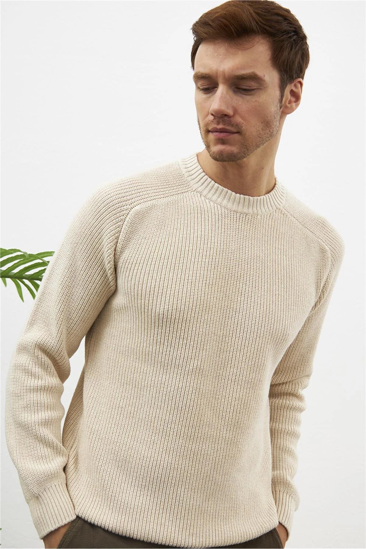 Men's Crew Neck Thessaloniki Knitted Cotton Knitwear Sweater