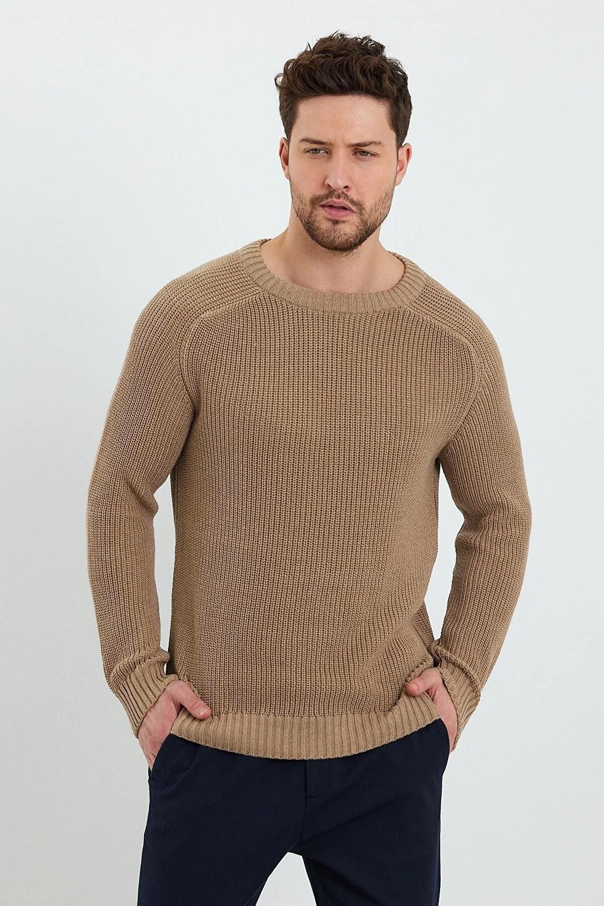 Men's Crew Neck Thessaloniki Knitted Cotton Knitwear Sweater