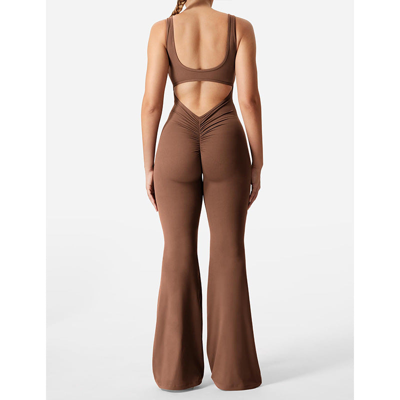 Spring/Summer Women's Slim-fit Hip-lifting Jumpsuit Sexy Backless Sports Yoga Clothes