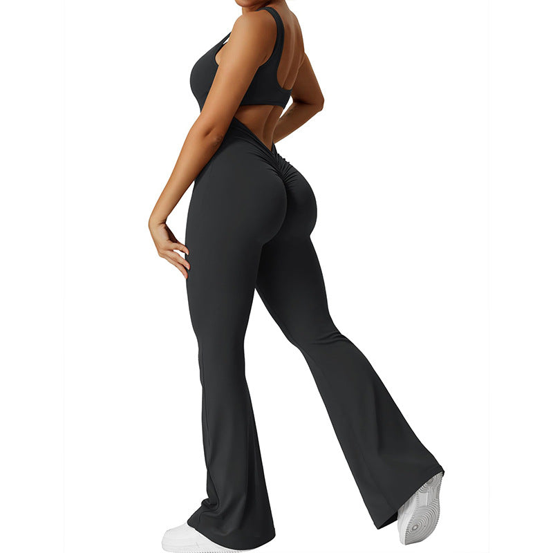 Spring/Summer Women's Slim-fit Hip-lifting Jumpsuit Sexy Backless Sports Yoga Clothes
