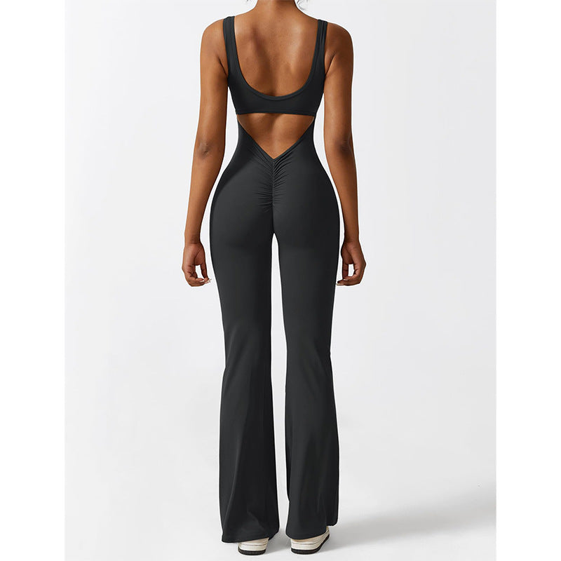 Spring/Summer Women's Slim-fit Hip-lifting Jumpsuit Sexy Backless Sports Yoga Clothes