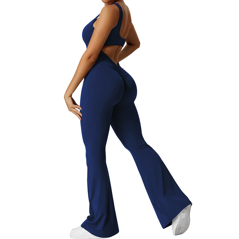 Spring/Summer Women's Slim-fit Hip-lifting Jumpsuit Sexy Backless Sports Yoga Clothes