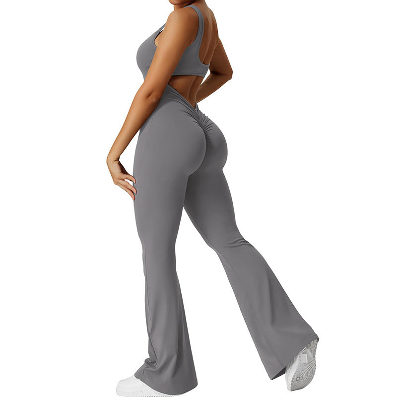 Spring/Summer Women's Slim-fit Hip-lifting Jumpsuit Sexy Backless Sports Yoga Clothes