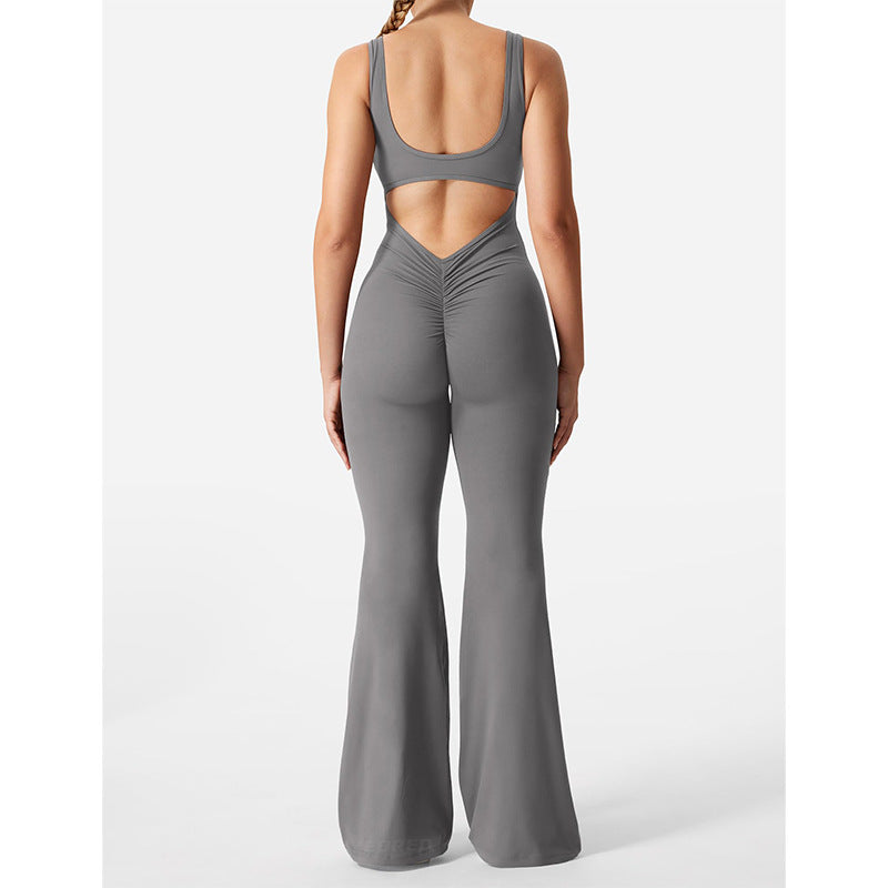 Spring/Summer Women's Slim-fit Hip-lifting Jumpsuit Sexy Backless Sports Yoga Clothes