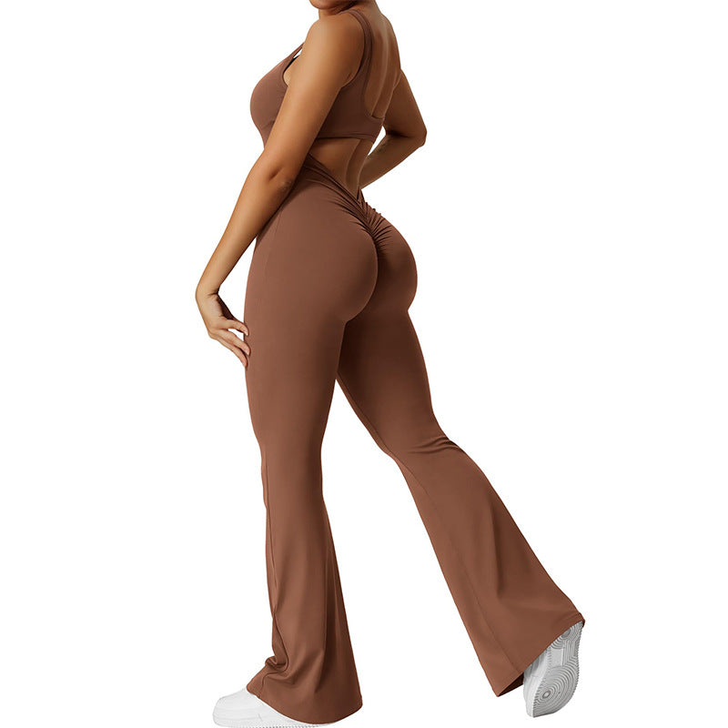 Spring/Summer Women's Slim-fit Hip-lifting Jumpsuit Sexy Backless Sports Yoga Clothes