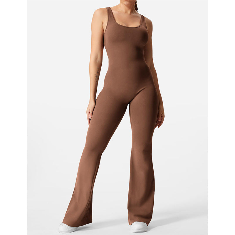 Spring/Summer Women's Slim-fit Hip-lifting Jumpsuit Sexy Backless Sports Yoga Clothes