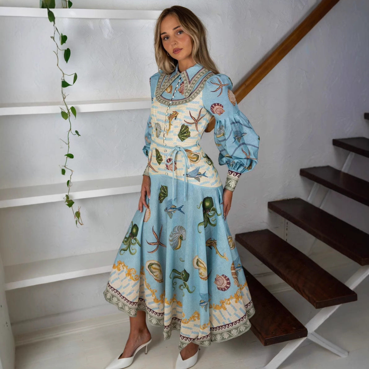 Vacation Classic Style Animal Starfish Dress