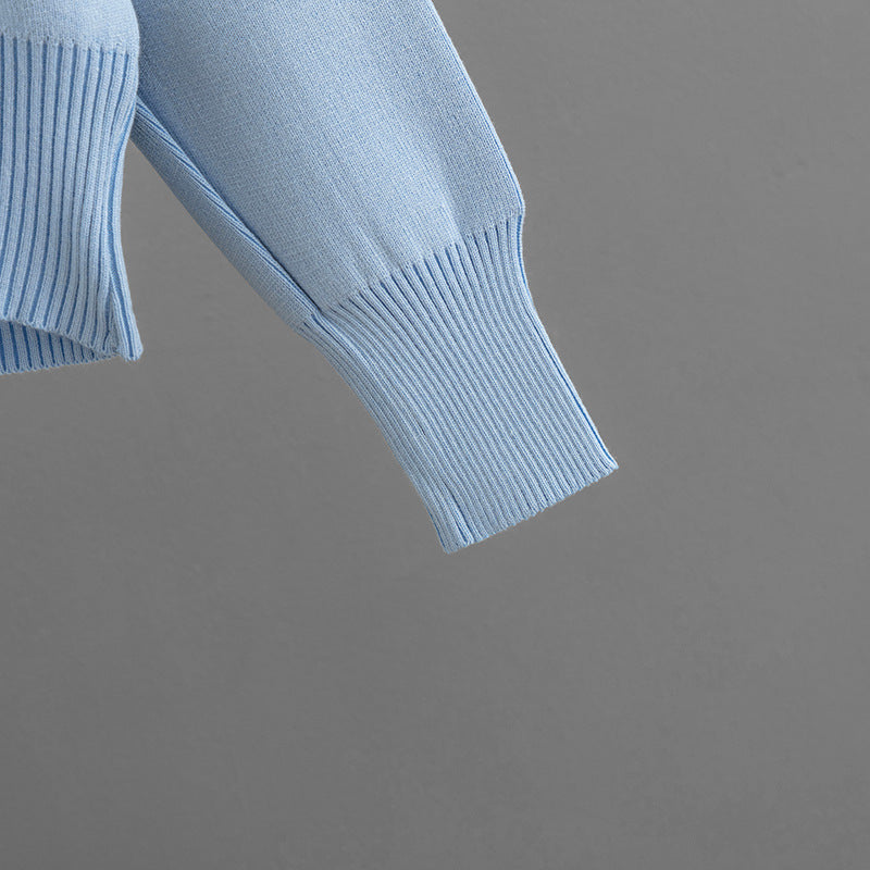 Knitting Suit Winter Solid Color Turtleneck Sweater and Skirt