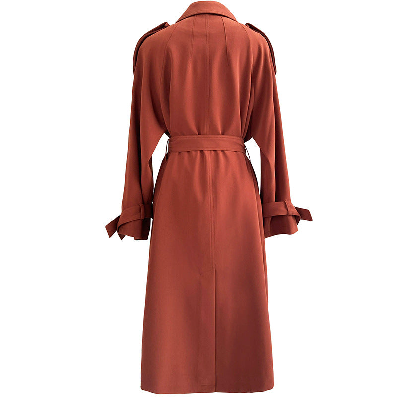 Draping British Loose Mid-Length over the Knee Trench Coat