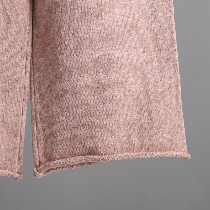 Trendy Semi-High Collar Sweater and Pant