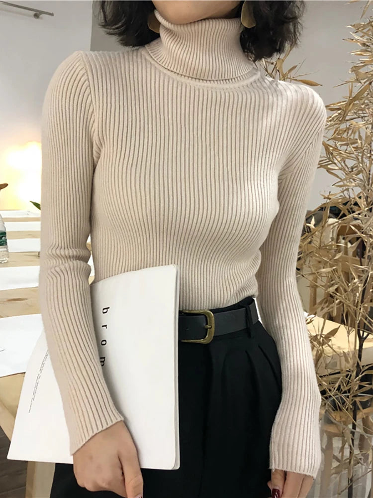 Turtleneck Women Korean Sweater