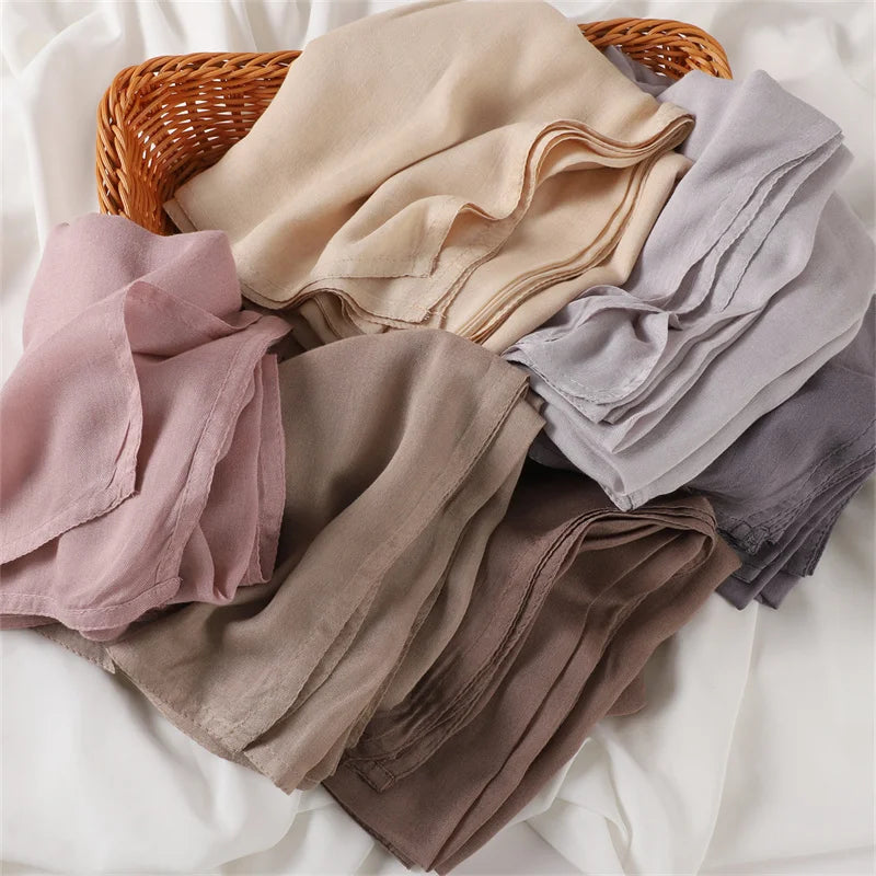 Solid Color Big Size Cotton Rayon Hijab Scarf