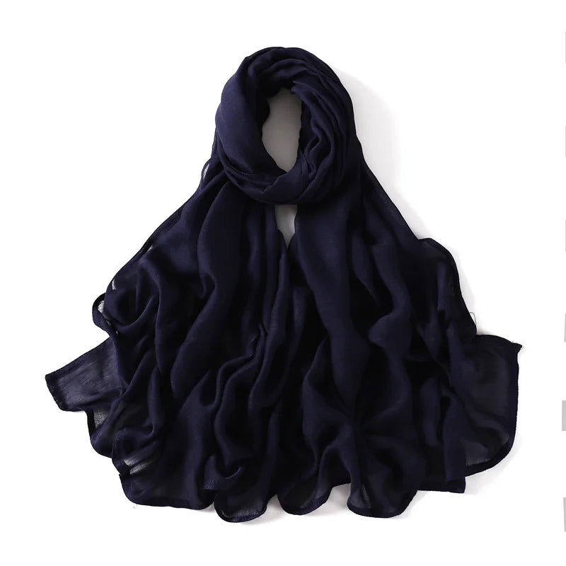 Solid Color Big Size Cotton Rayon Hijab Scarf