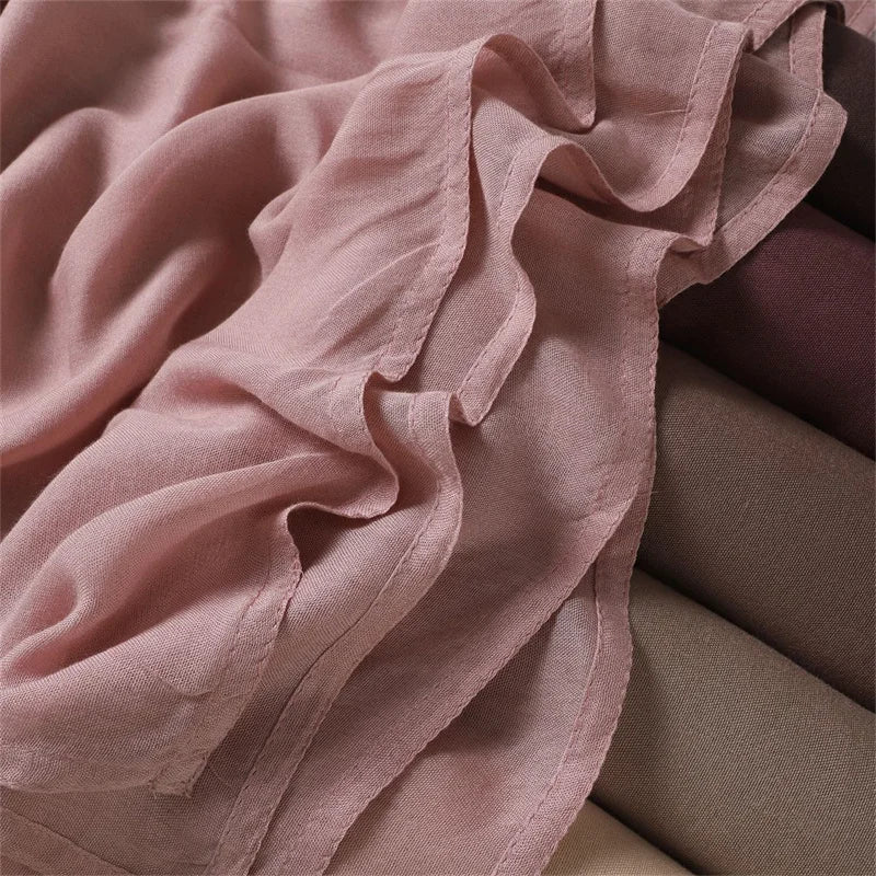 Solid Color Big Size Cotton Rayon Hijab Scarf