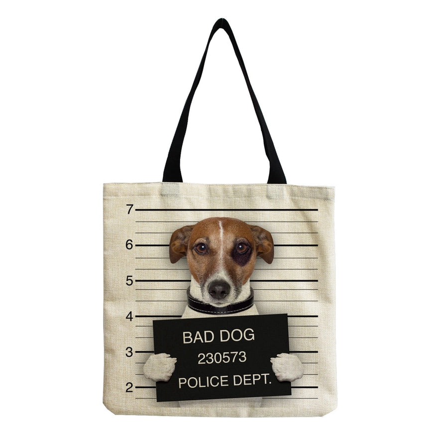women's cute dog shopping bags