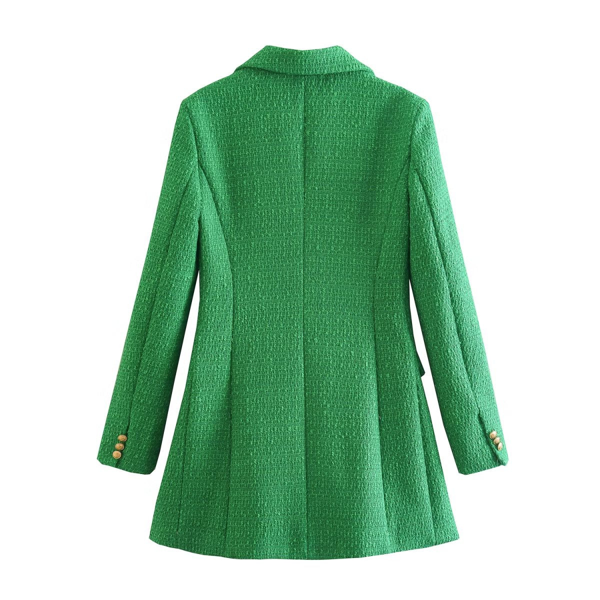 Urban Casual Women Textured Double Breasted Blazer