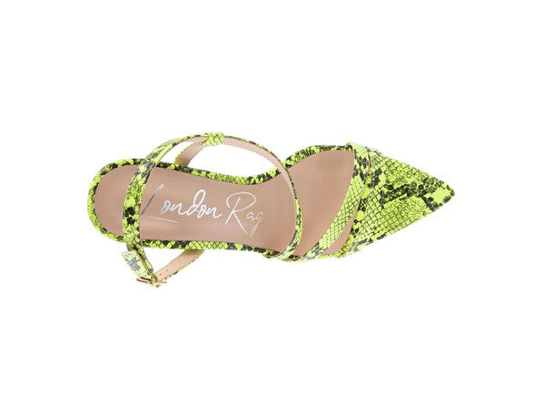 Cherry Tart Snake Print Spool Heel Sandals