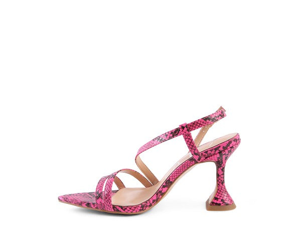 Cherry Tart Snake Print Spool Heel Sandals