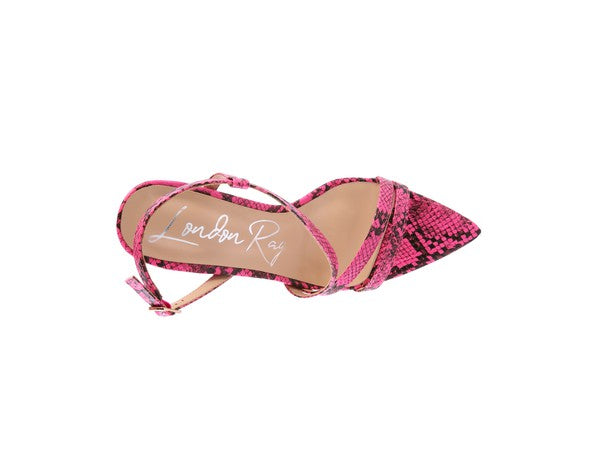 Cherry Tart Snake Print Spool Heel Sandals