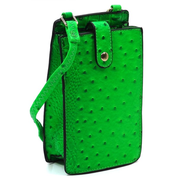 Ostrich Croc Crossbody Cell Phone Purse