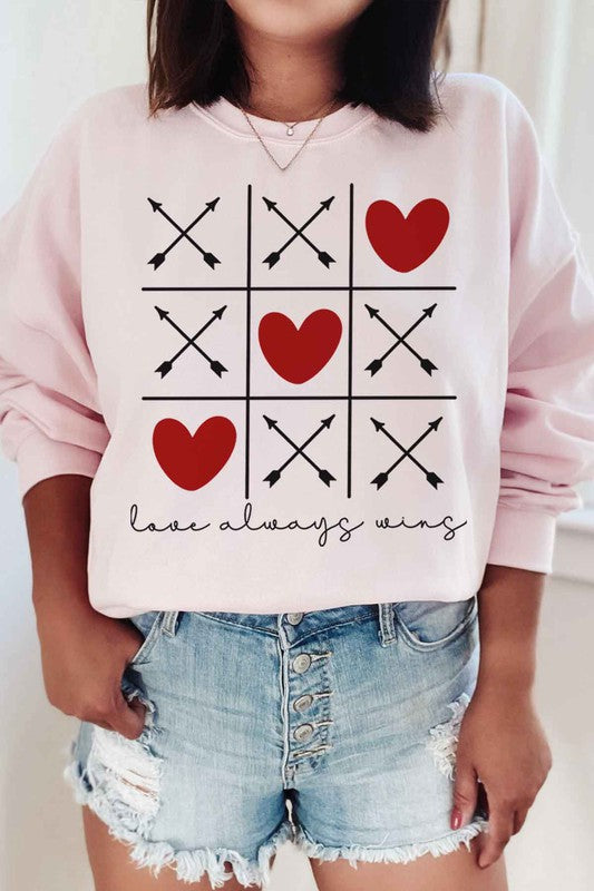 Love Always Wins Valentine Graphic Sweatshirt
