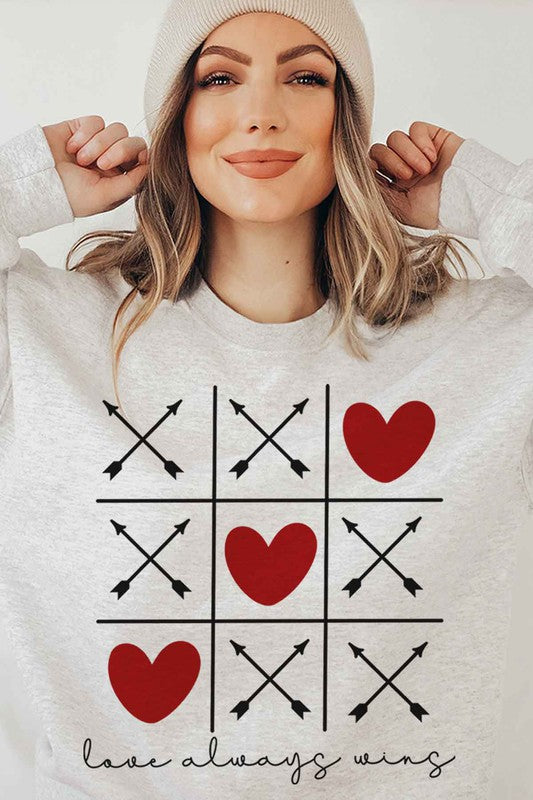 Love Always Wins Valentine Graphic Sweatshirt