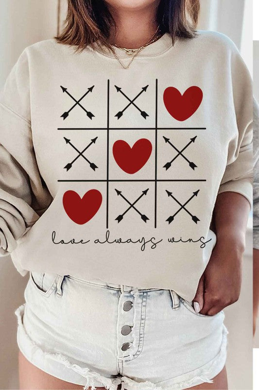 Love Always Wins Valentine Graphic Sweatshirt