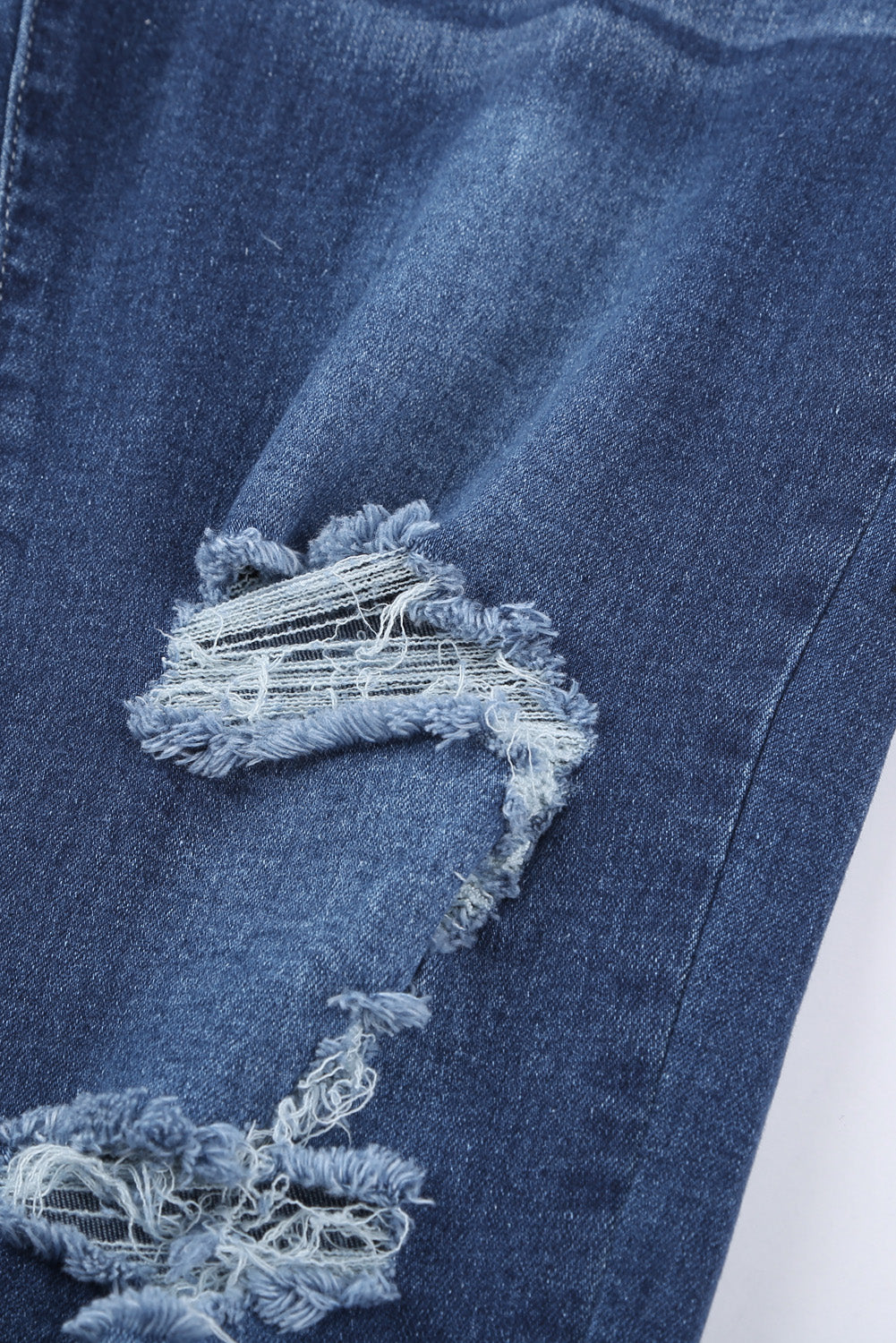 High-Rise Distressed Hem Detail Jeans