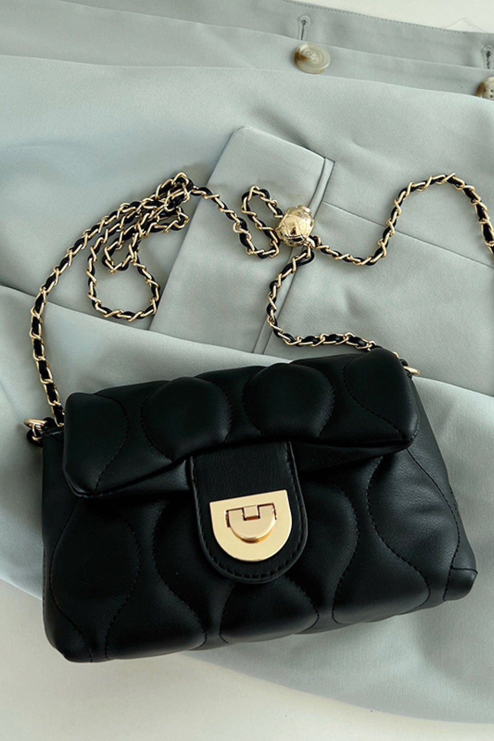 PU Leather Adjustable Chain Crossbody Purse