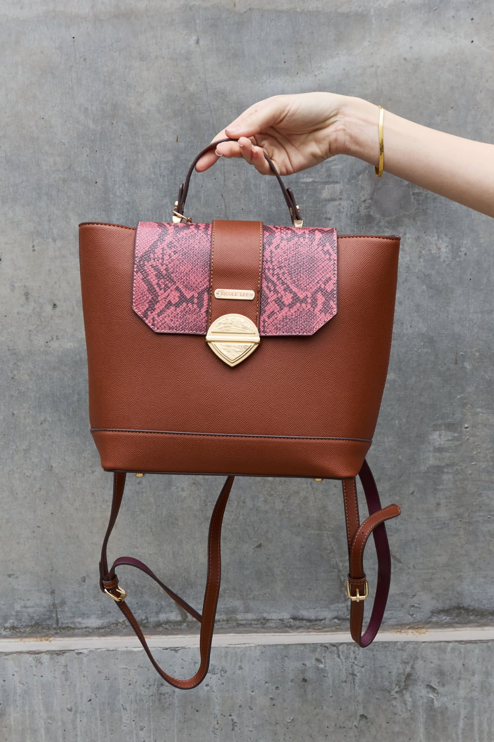 Nicole Lee Python 3-Piece Bag Set