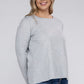 Plus Cotton Crew Neck Long Sleeve T-Shirt