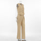 Solid Color Cotton Linen Vest and Trousers