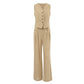 Solid Color Cotton Linen Vest and Trousers