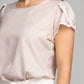 Satin top with lace trim