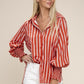 Pleated Button Down Shirt