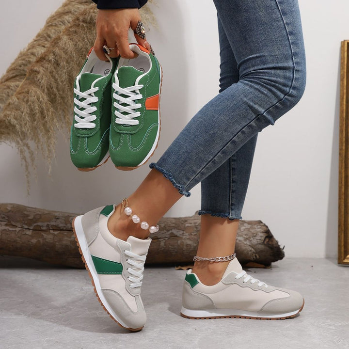 Chic Contrast Round Toe Athletic Sneakers