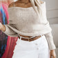 Long Sleeve Cropped Knit Top