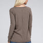 Melange Baby Waffle V-Neck Long Sleeve Top