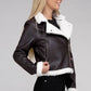 Plush Teddy Trimmed PU Jacket