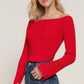 Long Flare Sleeve Off Shoulder Sweater