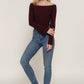 Long Flare Sleeve Off Shoulder Sweater