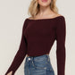 Long Flare Sleeve Off Shoulder Sweater