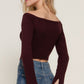 Long Flare Sleeve Off Shoulder Sweater