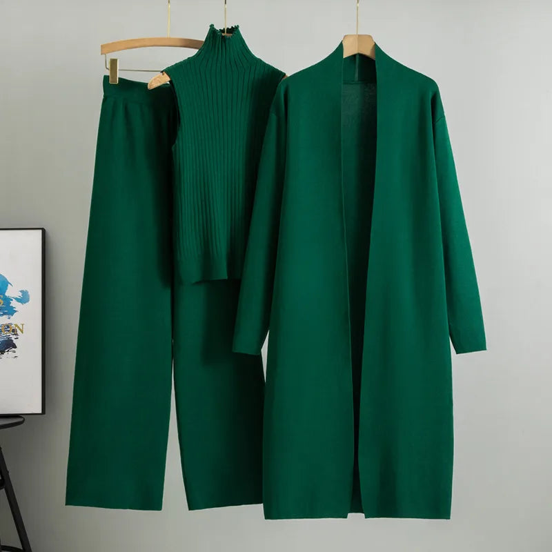 Sophisticated three-piece wool blend co-ord set