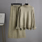 Trendy Semi-High Collar Sweater and Pant