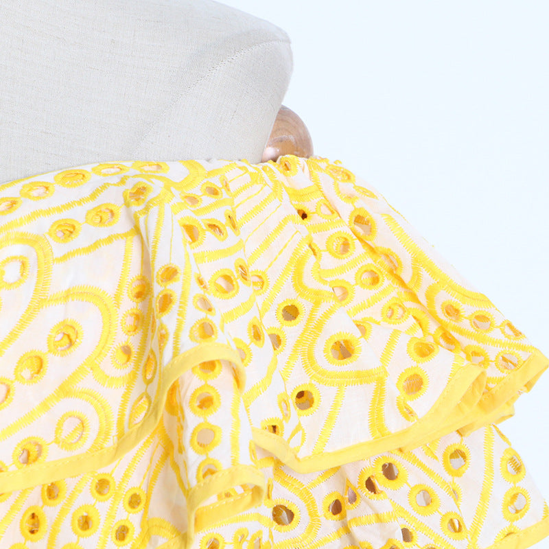 Elegant Lady Maxi Dress for Women Autumn Double Layer Lotus